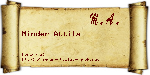 Minder Attila névjegykártya